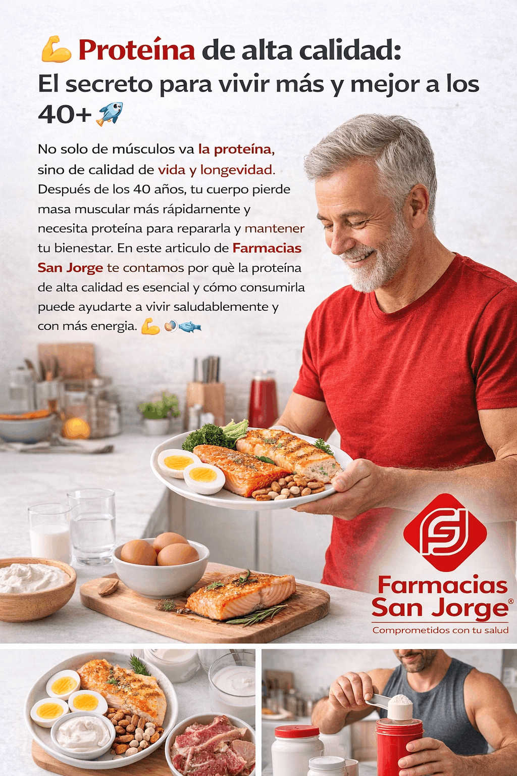 Proteína de alta calidad: El secreto para vivir más y mejor después de los 40s