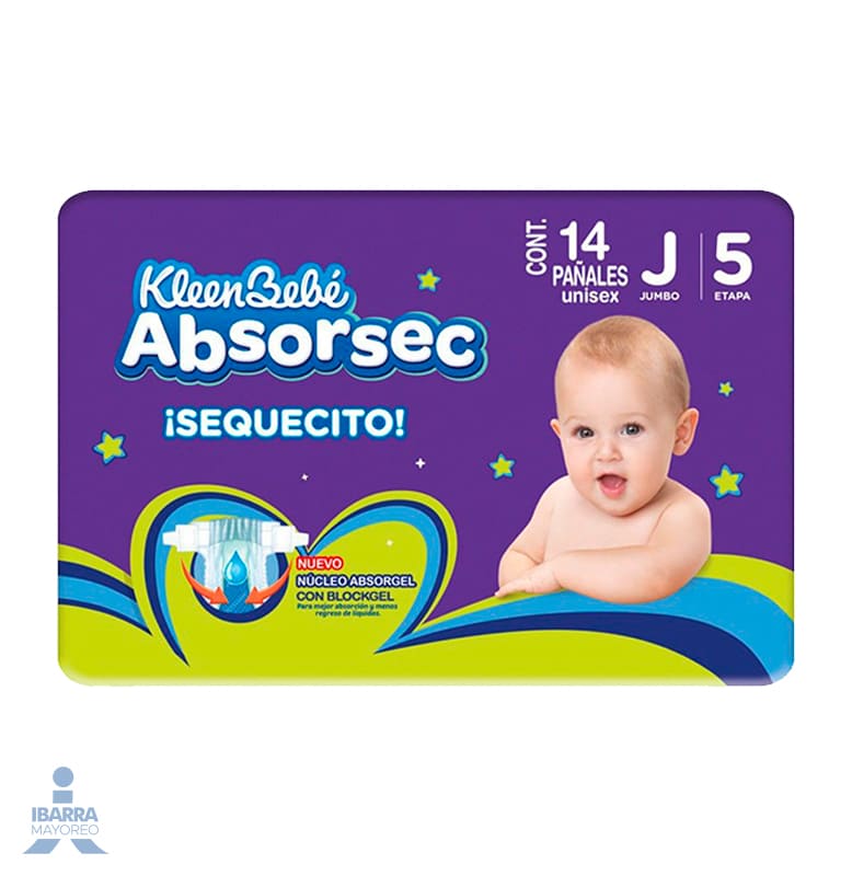 Pañal Absorsec Con 14 Piezas Jumbo