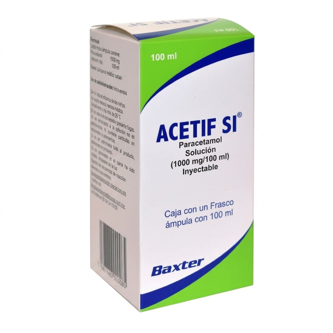 Acetif Si (Paracetamol) 1000 Mg Solución Inyectable Frasco 100 Ml