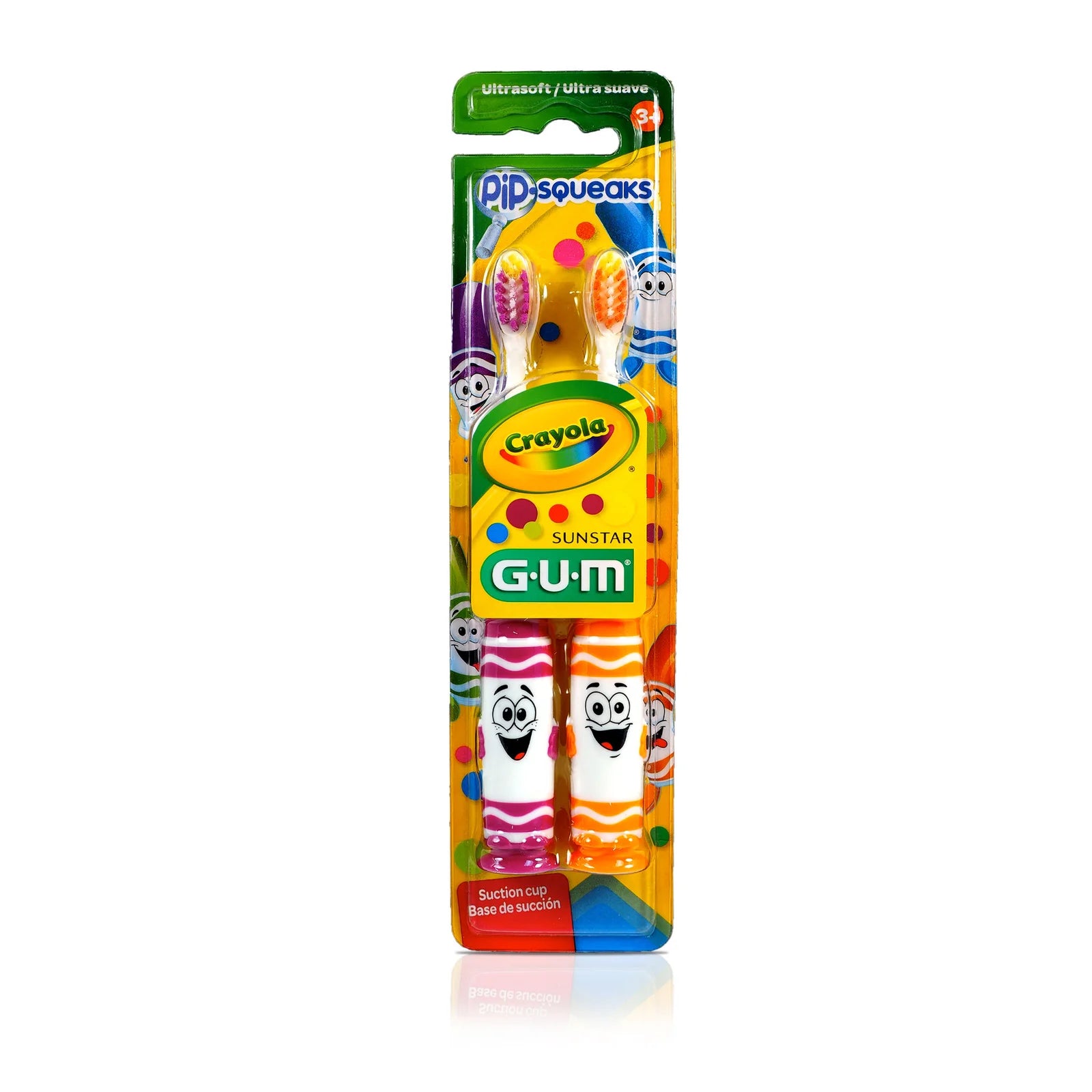 Cepillo Dental Infantil Gum Crayo Pip-Squek Con 2 Piezas