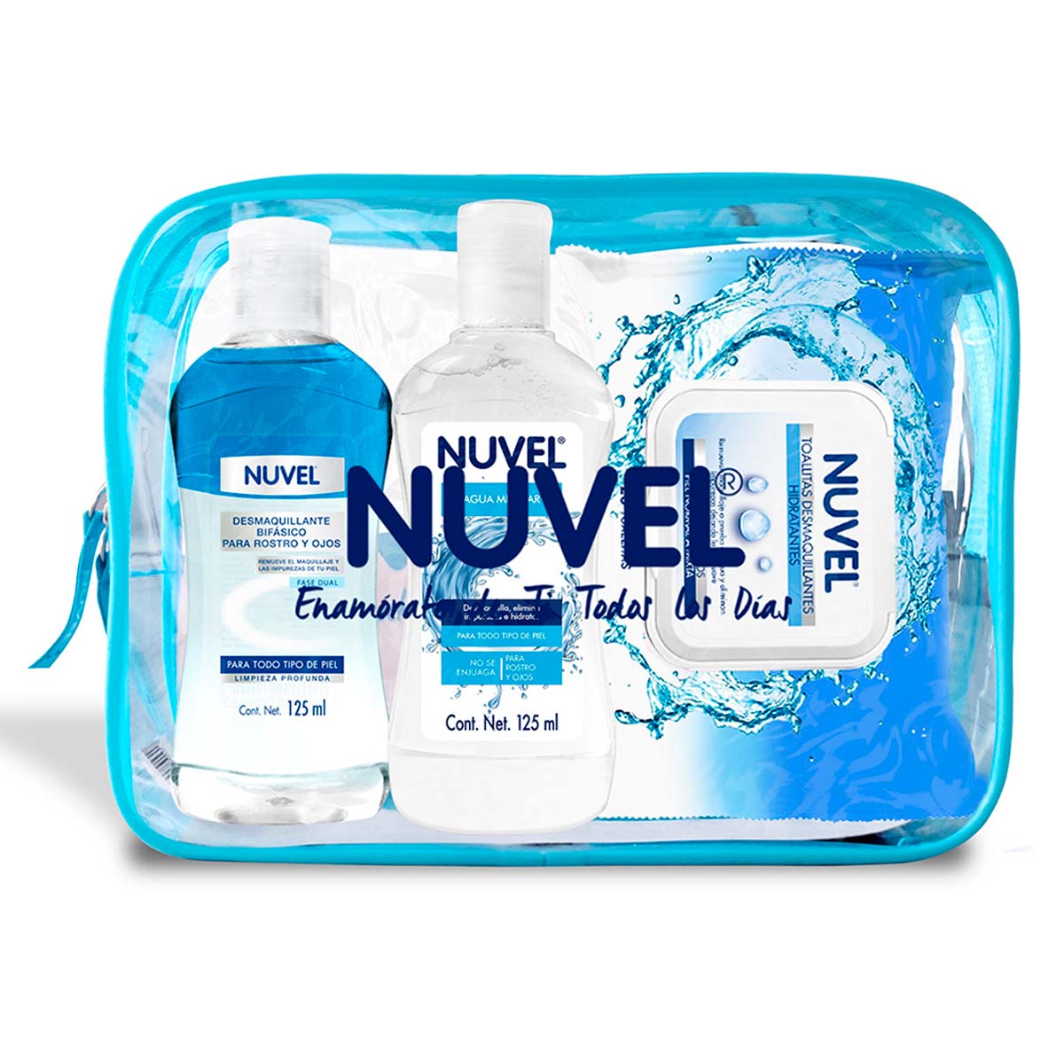 Kit Nuvel Cuid Facial Con 6 Piezas + Cosmestiquera