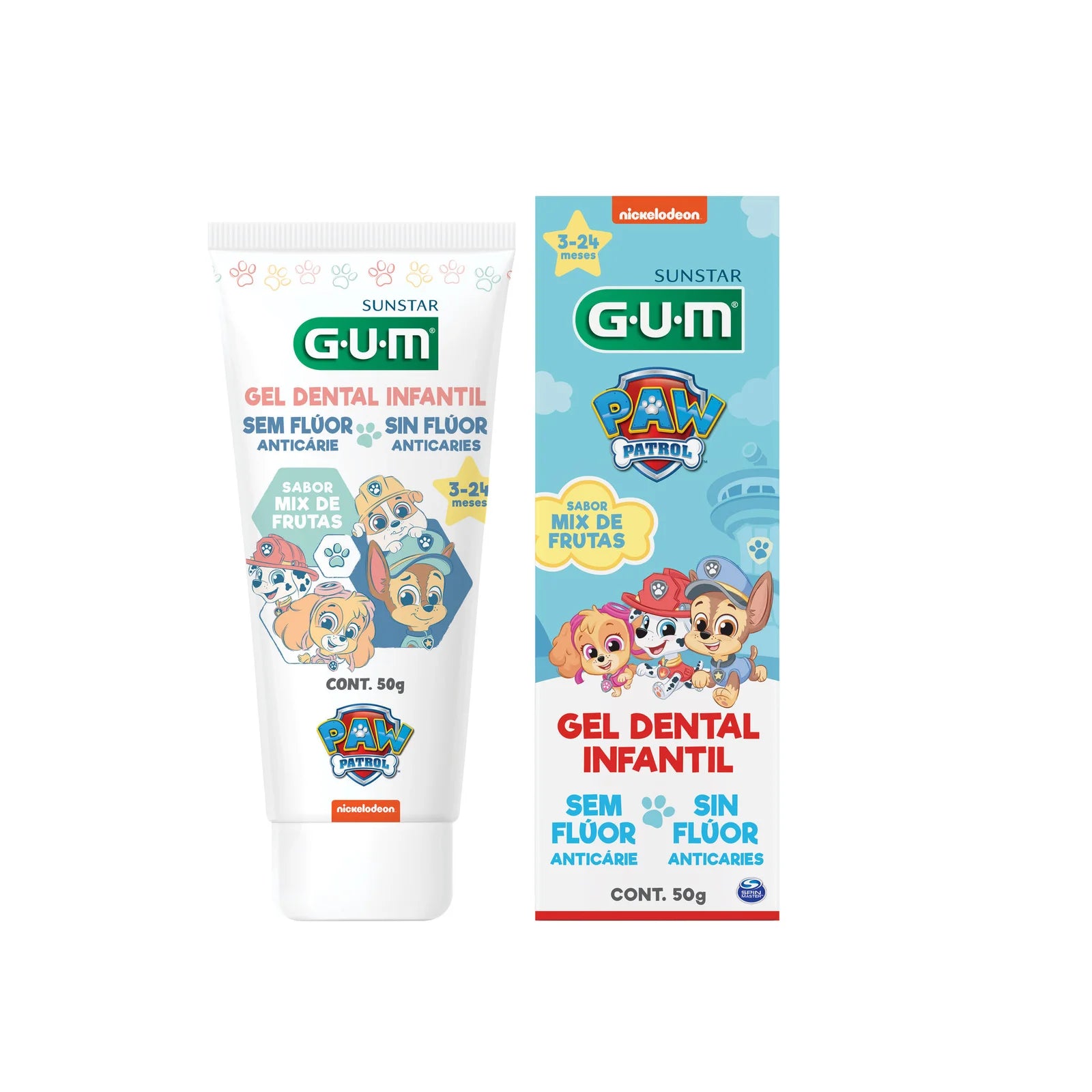 Gel Dental Gum Paw Patrol Mix Frutas 50 G