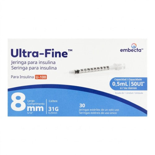 Jeringa Insulina Bd 0.5 Ml 31 G X 8 Mm Pieza