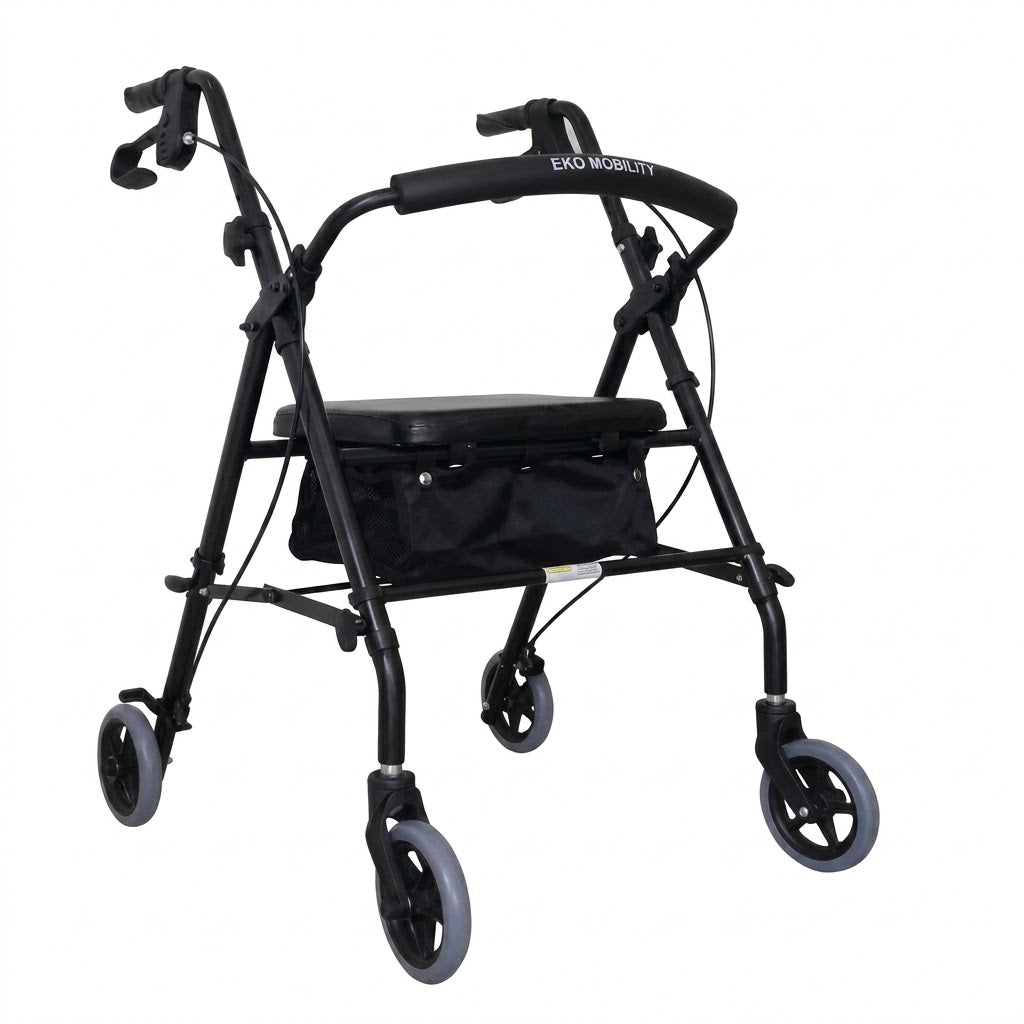 ANDADERA ROLLATOR KD AZUL ACERO CON BOLSA Y RUEDAS 6X1