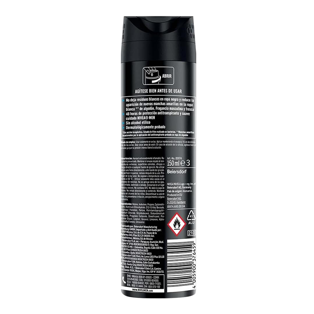 Desodorante Nivea Men Invisible For Black Spray 150 Ml