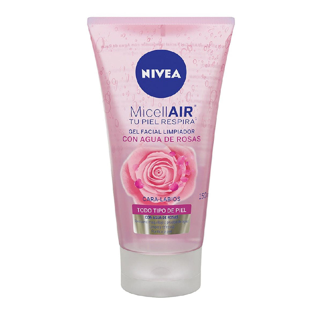 Gel Nivea Facial Limpiador Agua De Rosas 150 Ml