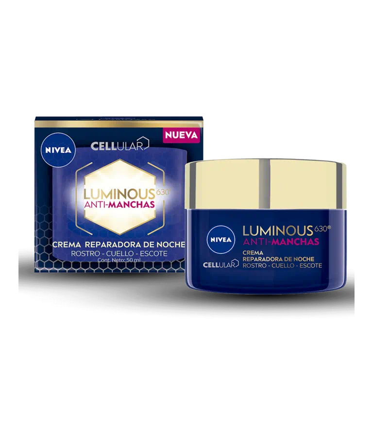 Crema Nivea Luminous 630 Anti Manchas Noche Reparadora Rostro Cuello Escote 50 Ml