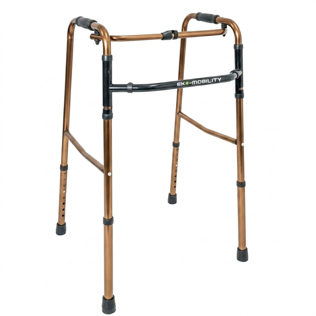 Ea200202C Andadera Reciproca Bronce Aluminio Plegable Altura Ajustable