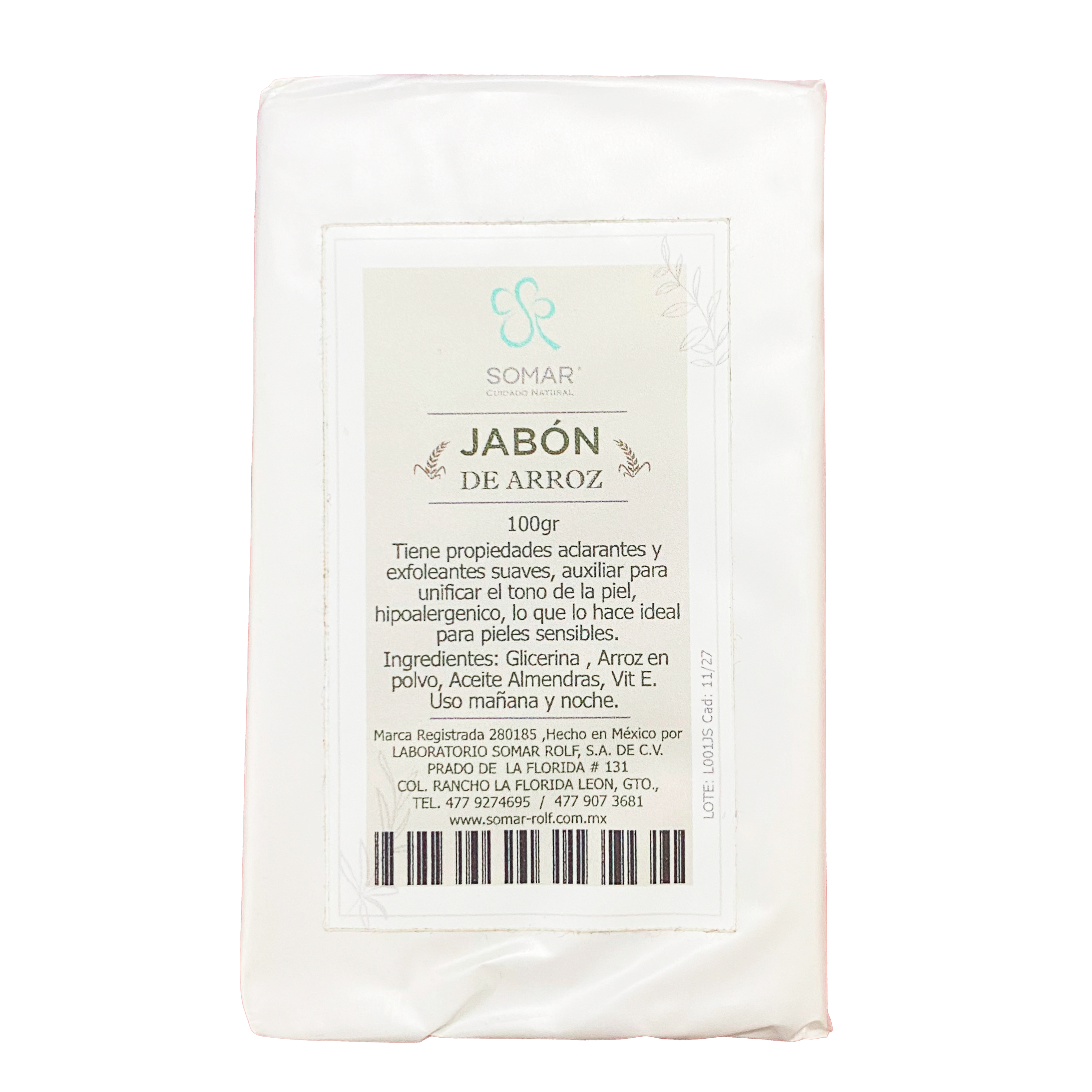 Jabon De Arroz 100 G Somar