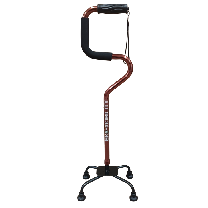 Baston 4 Apoyos Bronce Doble Soporte Altura Ajustable Ekomobility