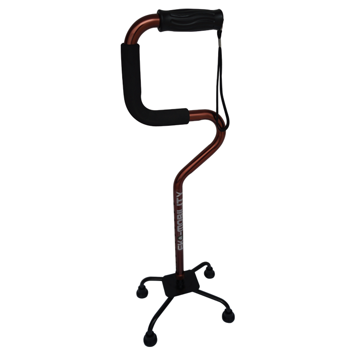 Baston 4 Apoyos Bronce Doble Soporte Altura Ajustable Ekomobility