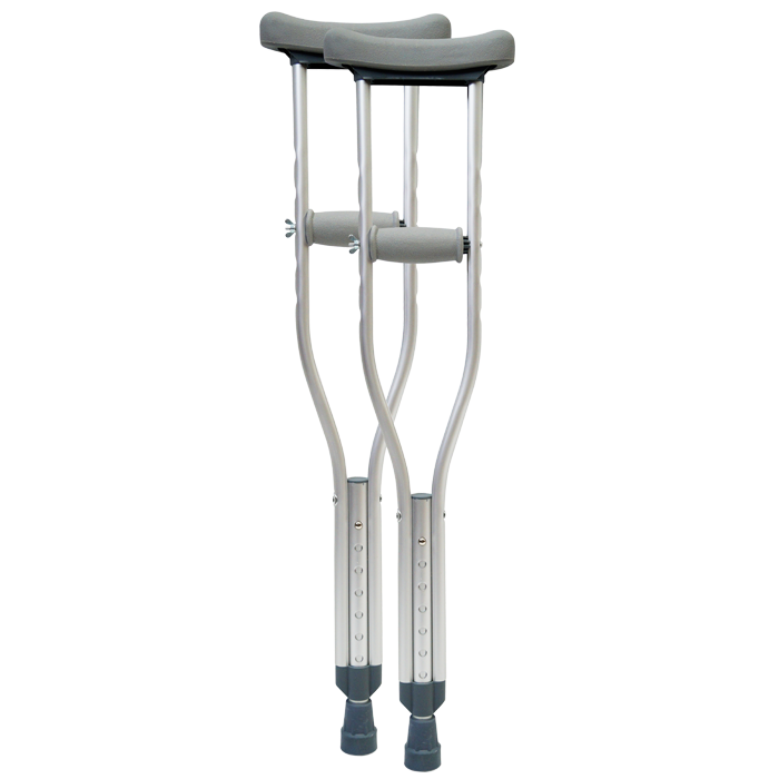Em100104C Muleta Axilar Infantil Aluminio Plata Altura Ajustable