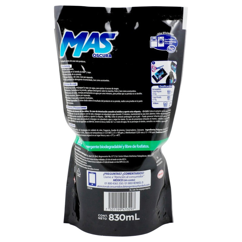 Detergente Liquido Mas Oscura Intenso 830 Ml 7501199413297, 4