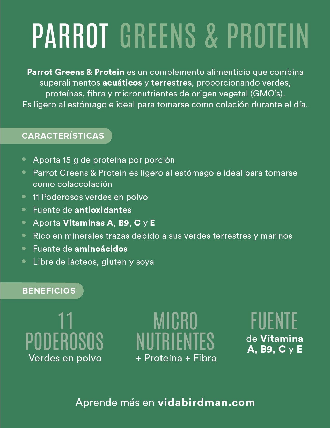 Parrot Proteina Berry Vainilla 210 G Birdman