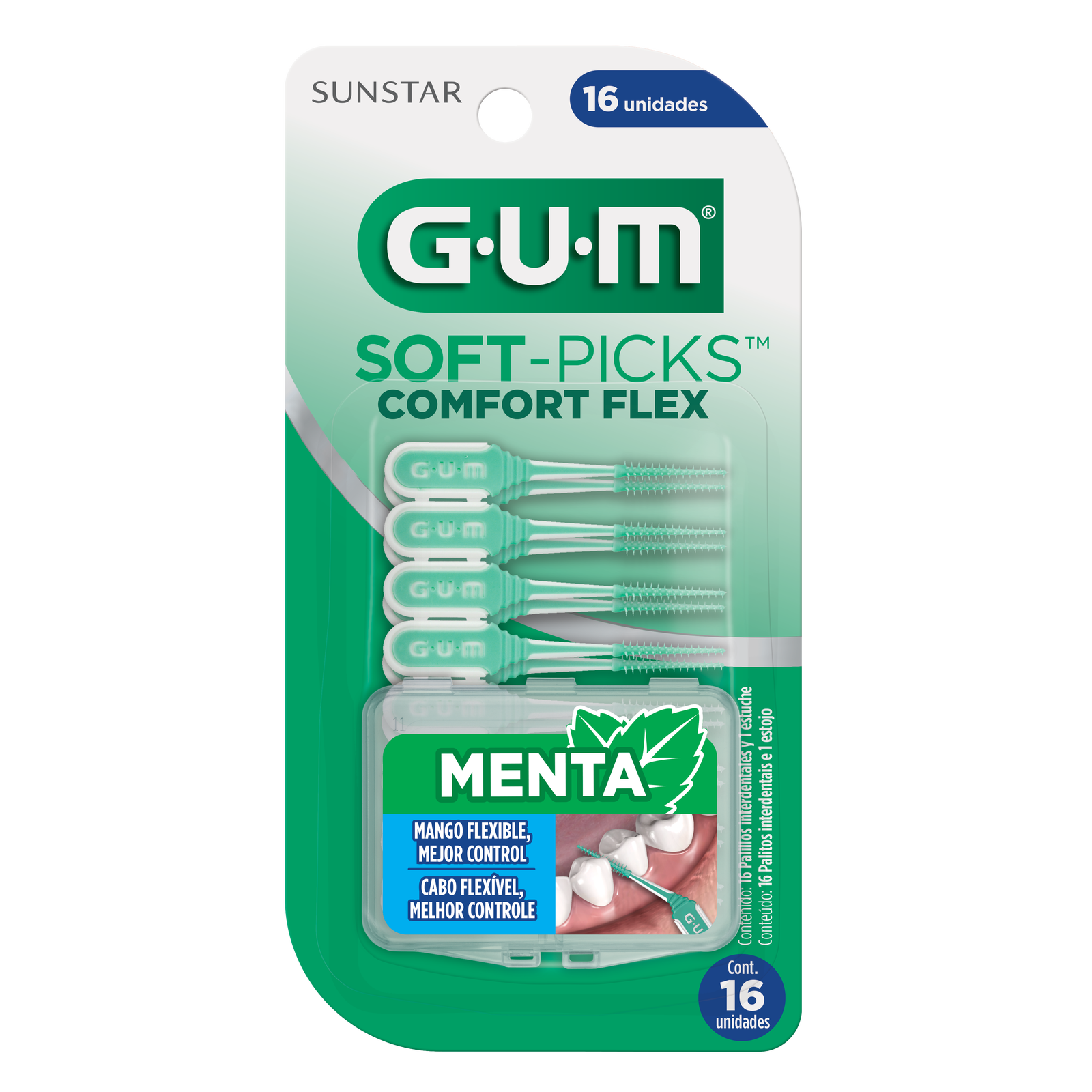Palillos Gum Soft-Pick Menta Con 32 Piezas