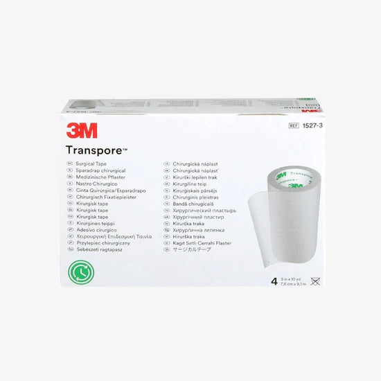 Transpore 3 3M 7.6 Cm 9.1 M Caja Con 4 Piezas