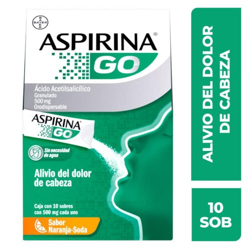 Aspirina Go 500 Mg Con 10 Sobres