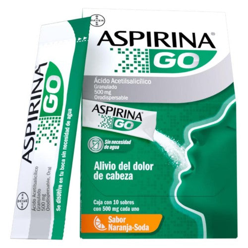 Aspirina Go 500 Mg Con 10 Sobres