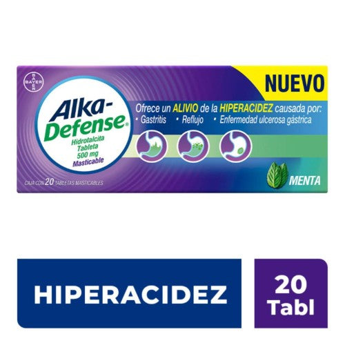 Alka-Defense Menta Con 20 Tabletas Masticables