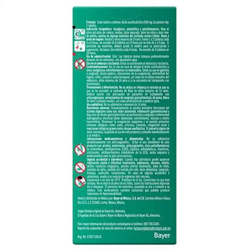 Aspirina 500 Mg Expendedora Con 80 Tabletas