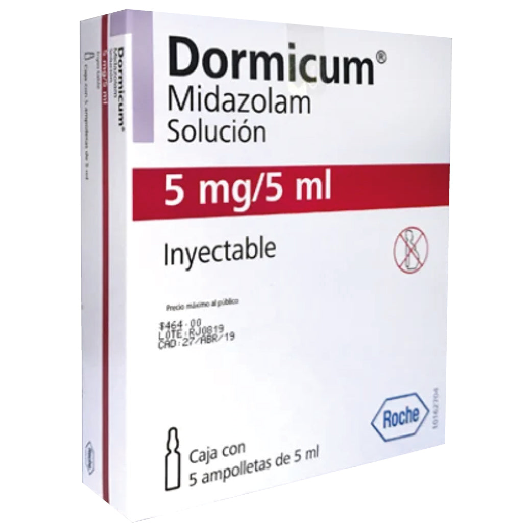 Dormicum 5Mg Con Ampolletas 5X5 Ml