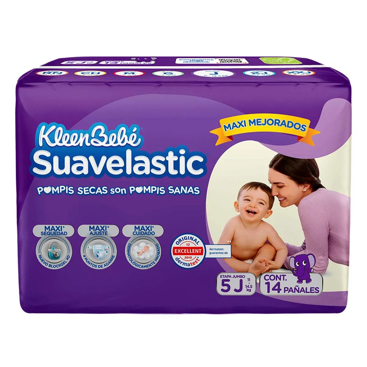 Pañal Suavelastic Con 14 Pzas Jumbo Etapa 5