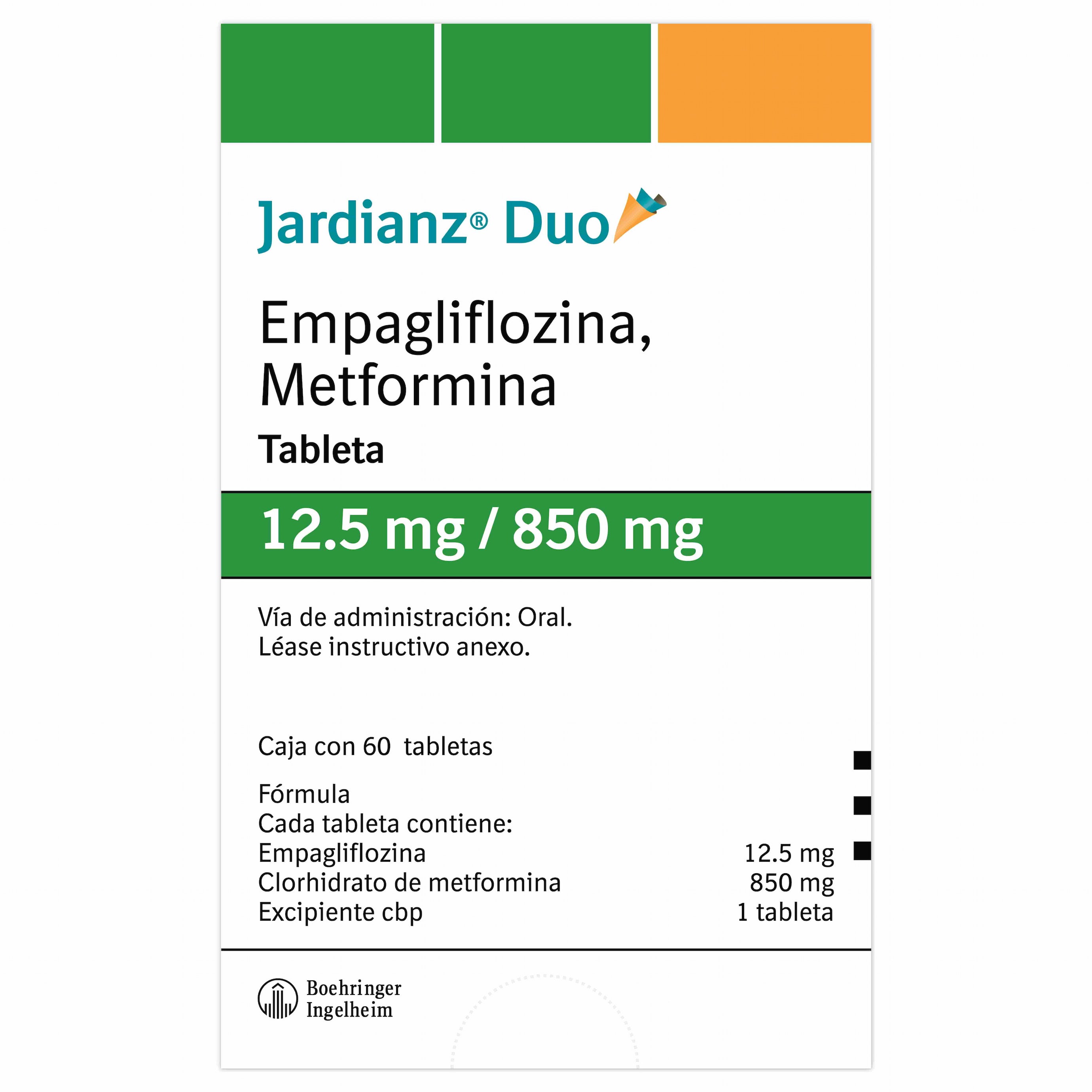 Jardianz Duo 12.5 850Mg Tabletas Con 60