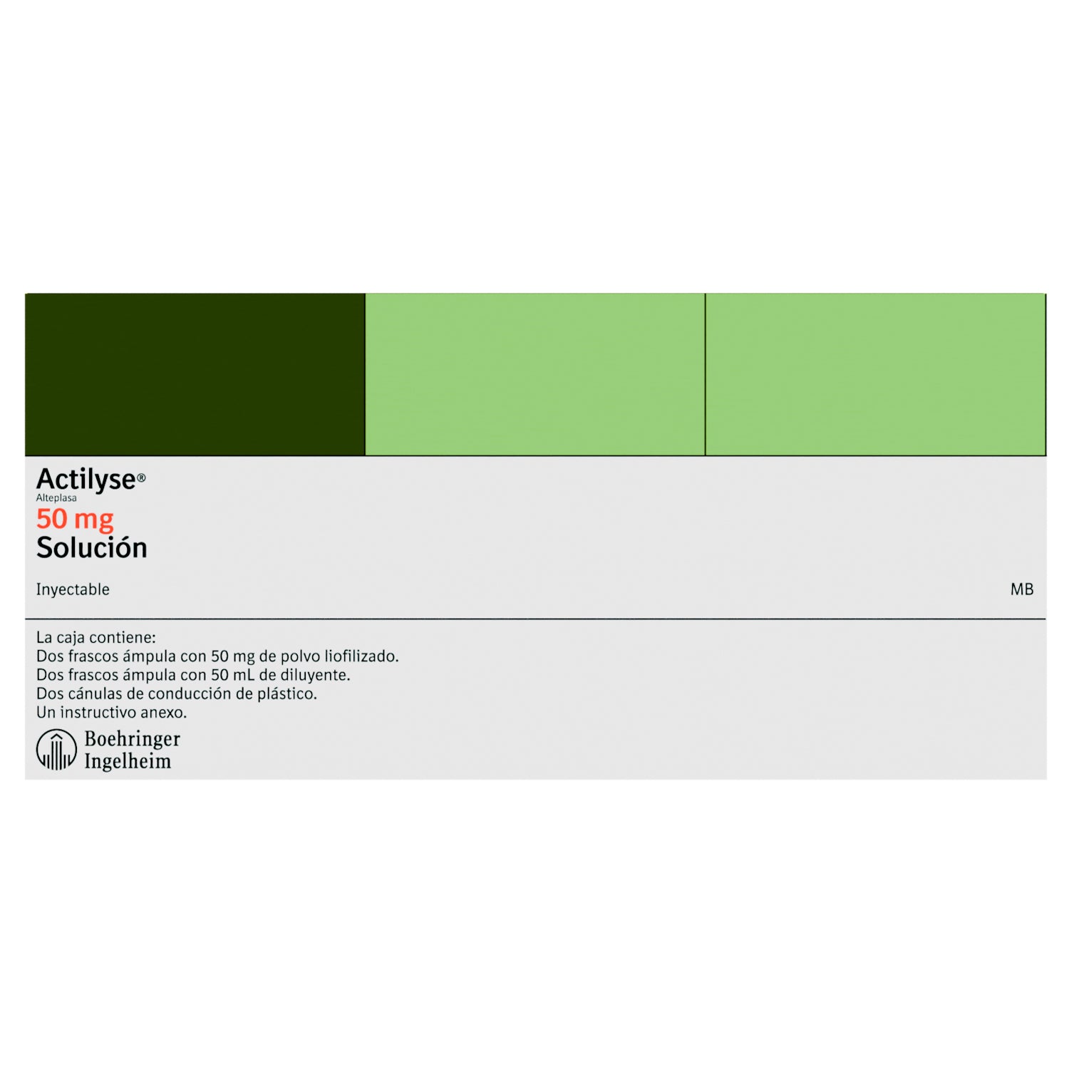 Actilyse (Alteplasa) 50 Mg Con 2 Frascos Ampula De 50 Ml