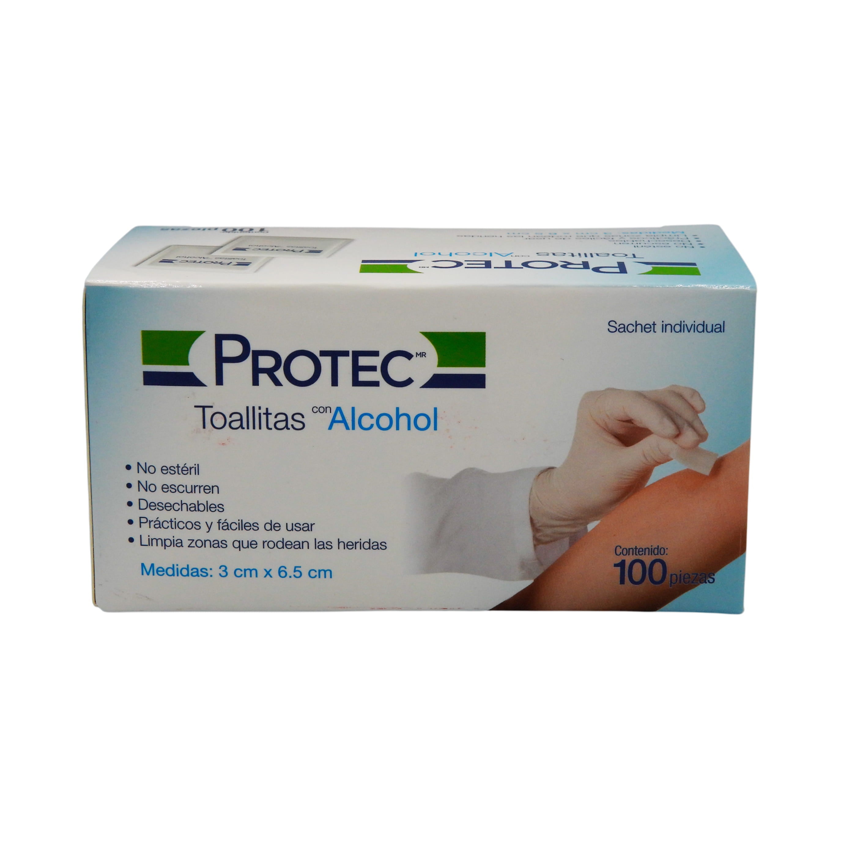 Toallitas Con Alcohol Protec Con 100 Pzas