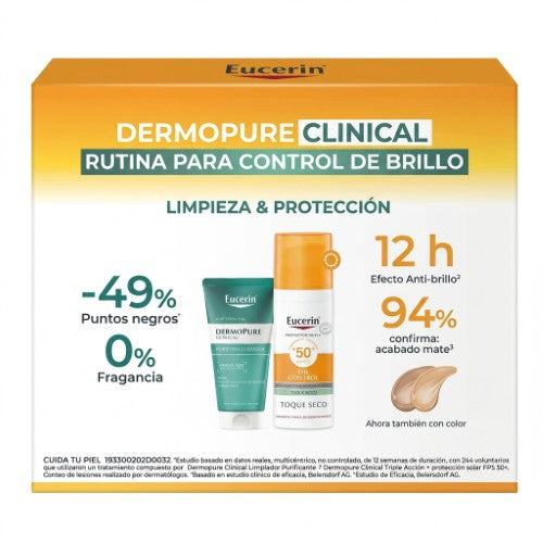 Kit Eucerin Protector Oil Control Toque Seco 50 Ml + Gel Dermopure 75 Ml