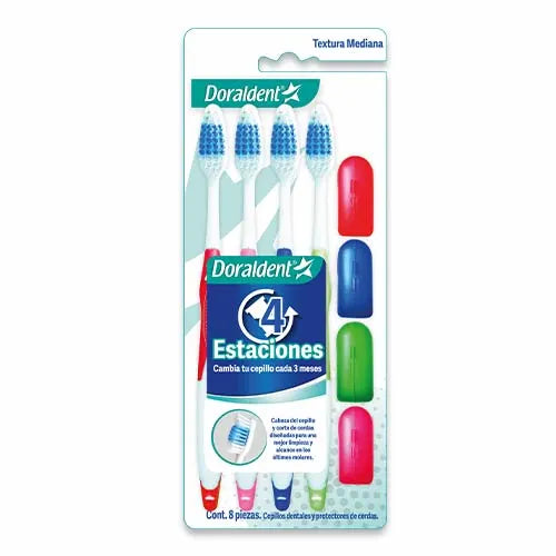 Cepillo Dental Doraldent 4 Estaciones Con 4 + 4 Protectores