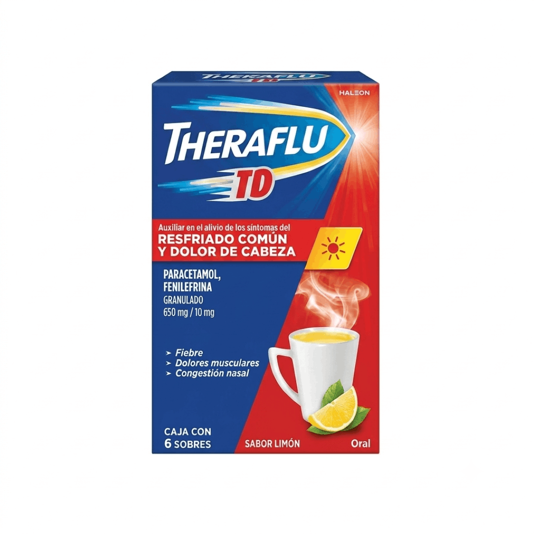 Theraflu Exrojo 10 Mg 6 Sobres