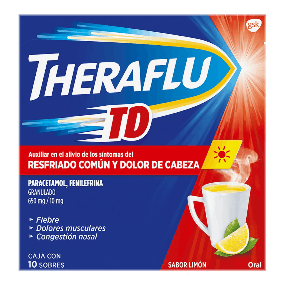 Theraflu Ext-Td Rojo 10 Sobres Econopack