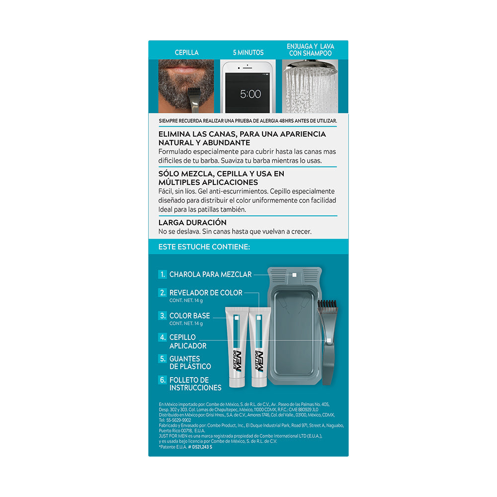 Tinte Just For Men Barba Y Bigote Castaño Obscuro 306
