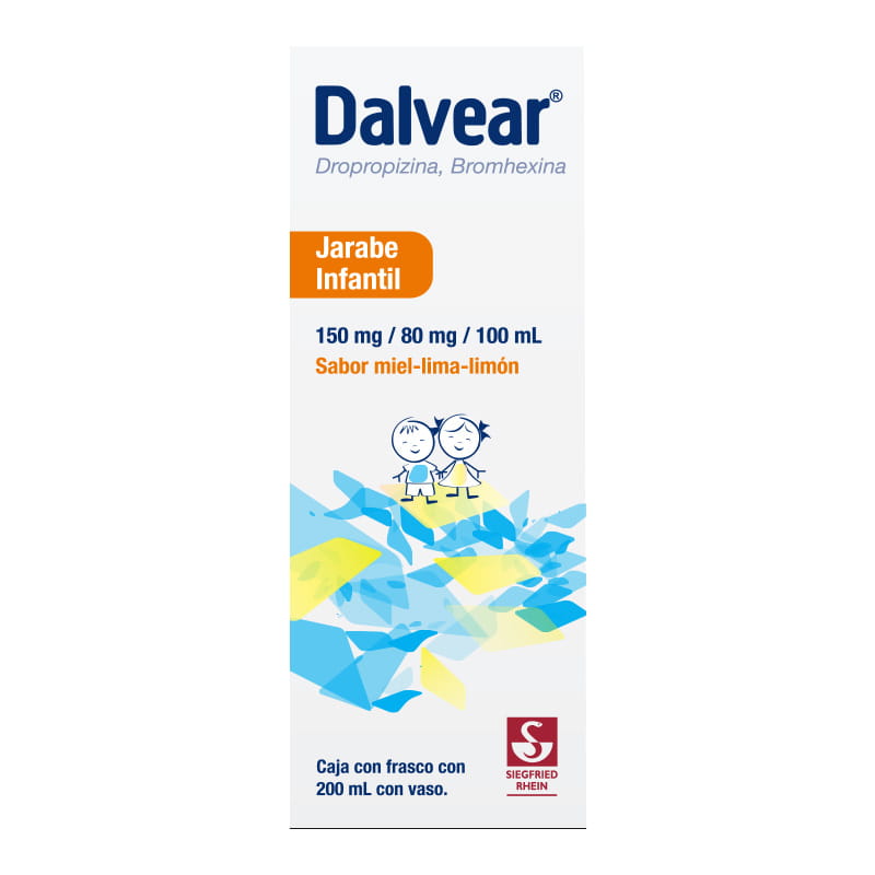 Dalvear Infantil 150 Mg / 80 Mg - Jarabe Sabor Miel Y Lima Limón 200 Ml (Dropropizina Y Bromhexina)