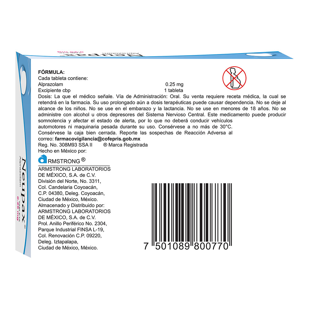 Neupax 0.25 Mg Con 20 Tabletas