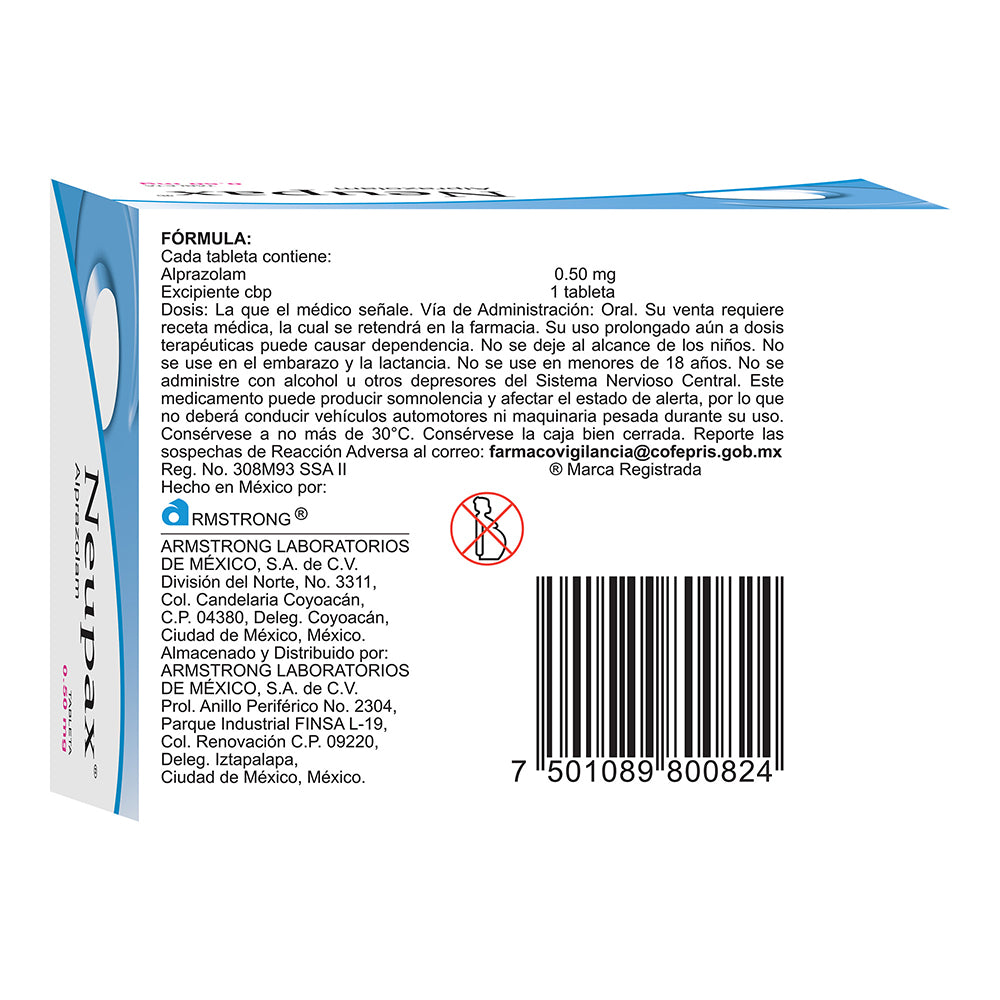 Neupax 0.5 Mg Tabletas Caja Con 90