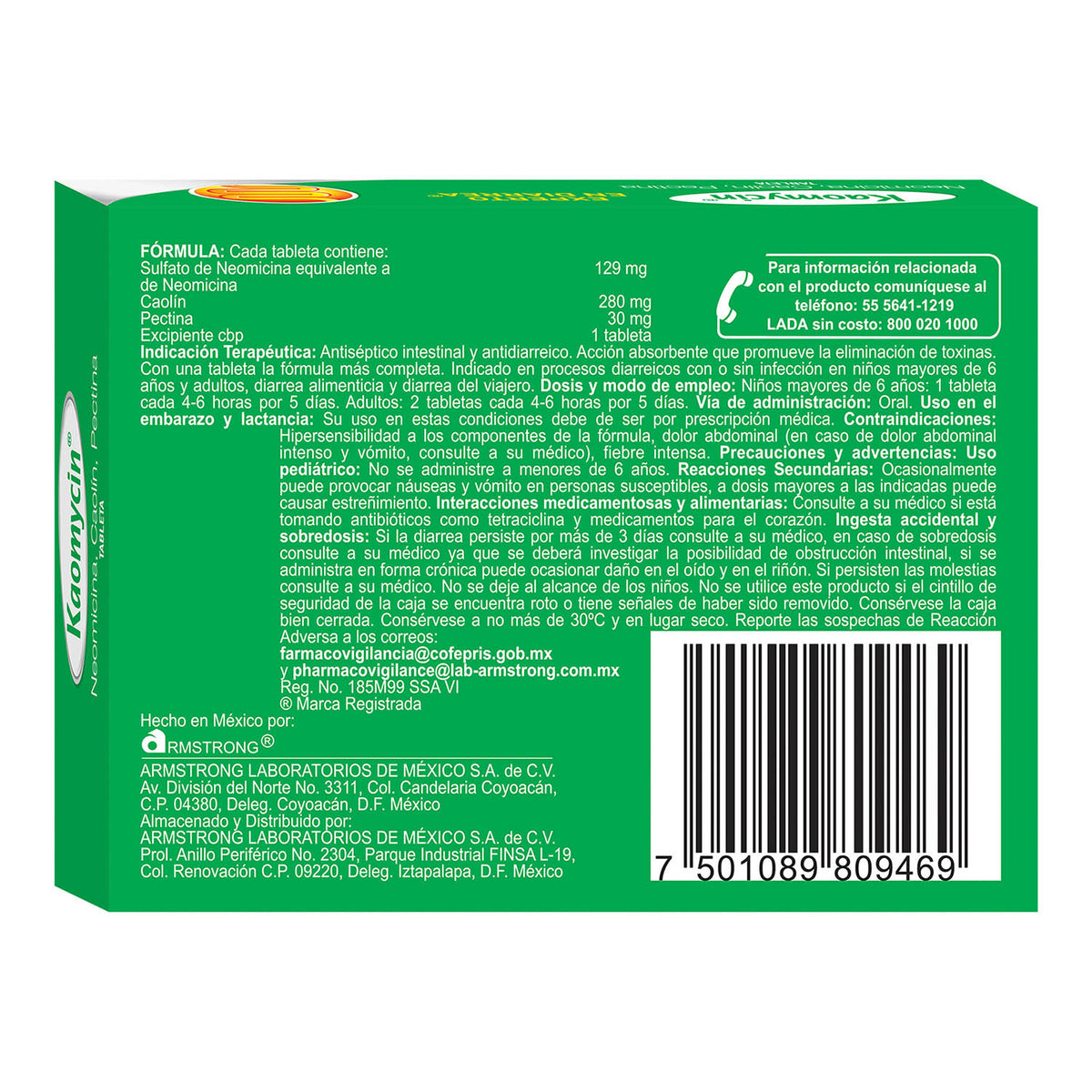 Kaomycin Tabletas Con 20