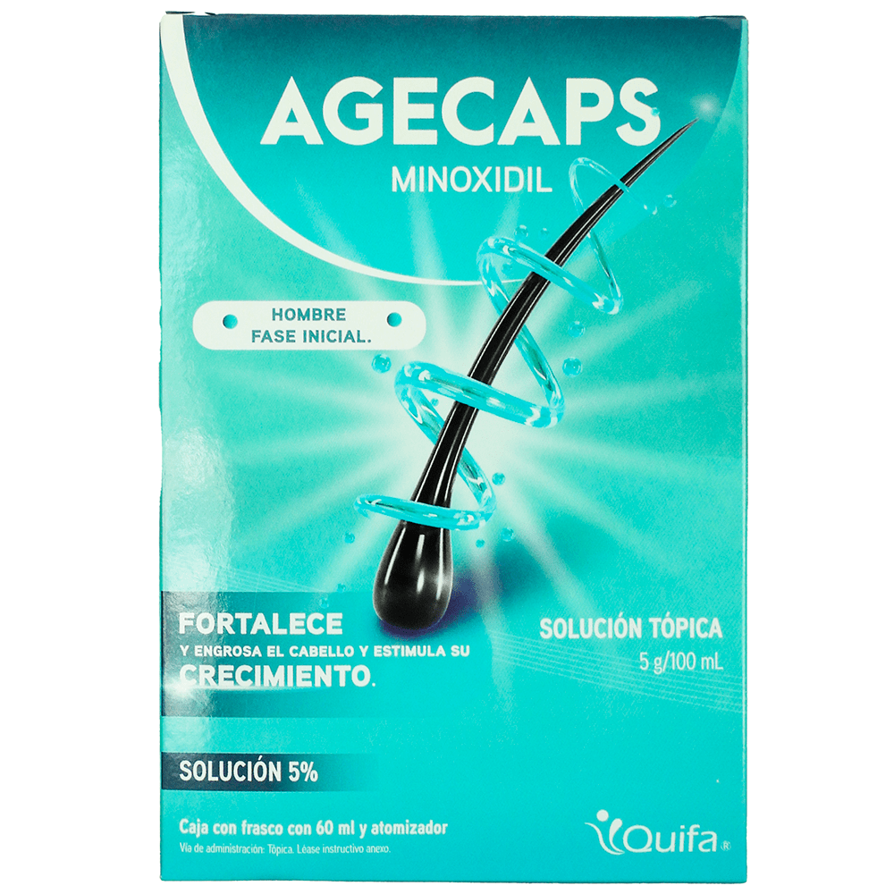 Agecaps Minoxidil Hombre Solucion Topica 5 60 Ml Fase Inicial