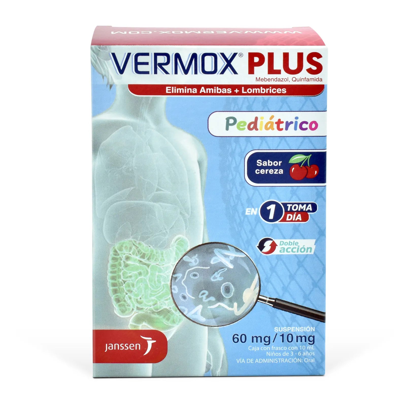 Vermox-Plus 60/10 Mg Suspension Pediatrico 10 Ml