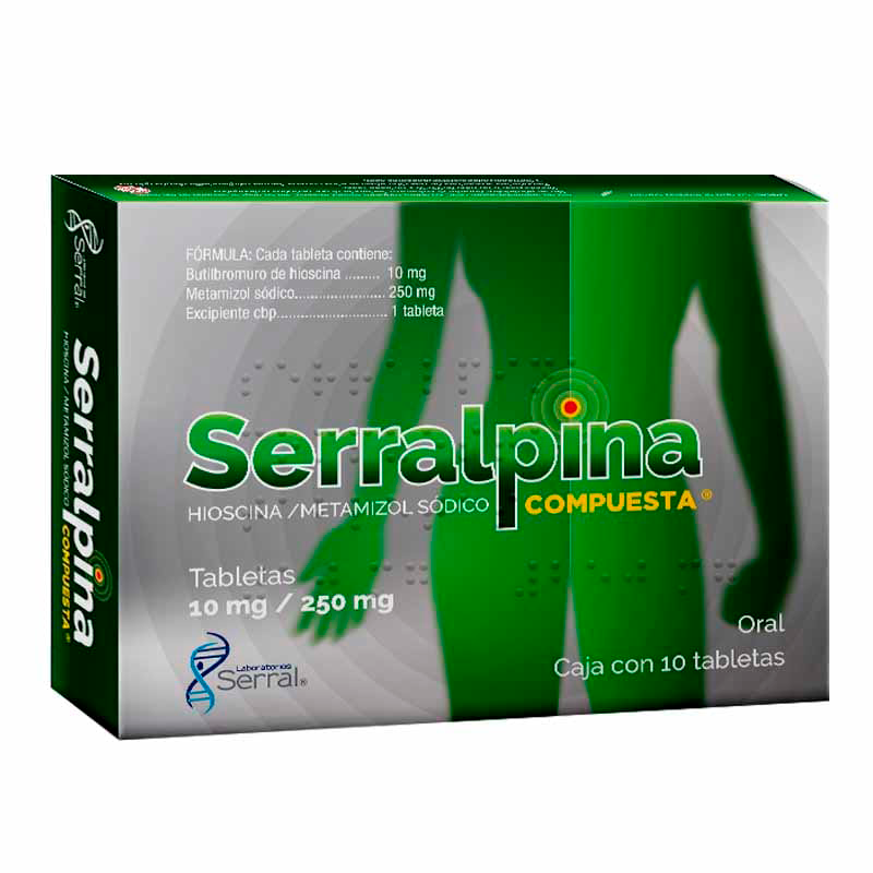 Serralpina (Hioscina/Metamizol Sodico) 10/250 Mg Con 10 Tabletas