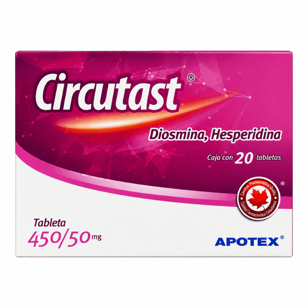 Circutast (Diosmina/Hesperidina) 450/50 Mg Con 20 Tabletas