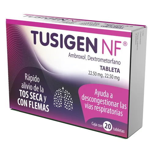 Tusigen Nf (Ambrosol/Dextrometorfano) Con 20 Tabletas