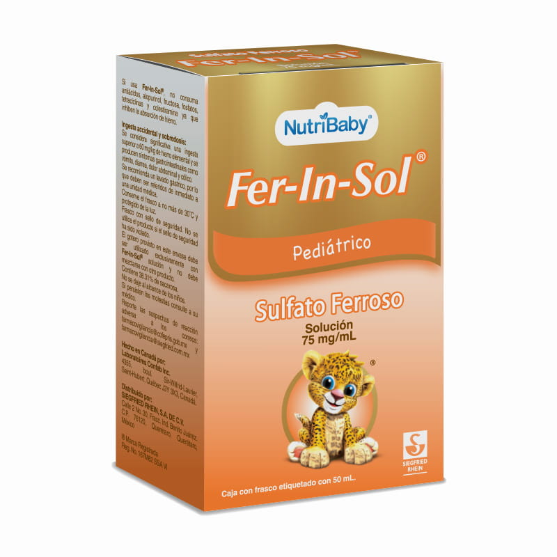 Fer-In-Sol Pediátrico 75 Mg - Frasco Con Gotero De 50 Ml (Hierro)