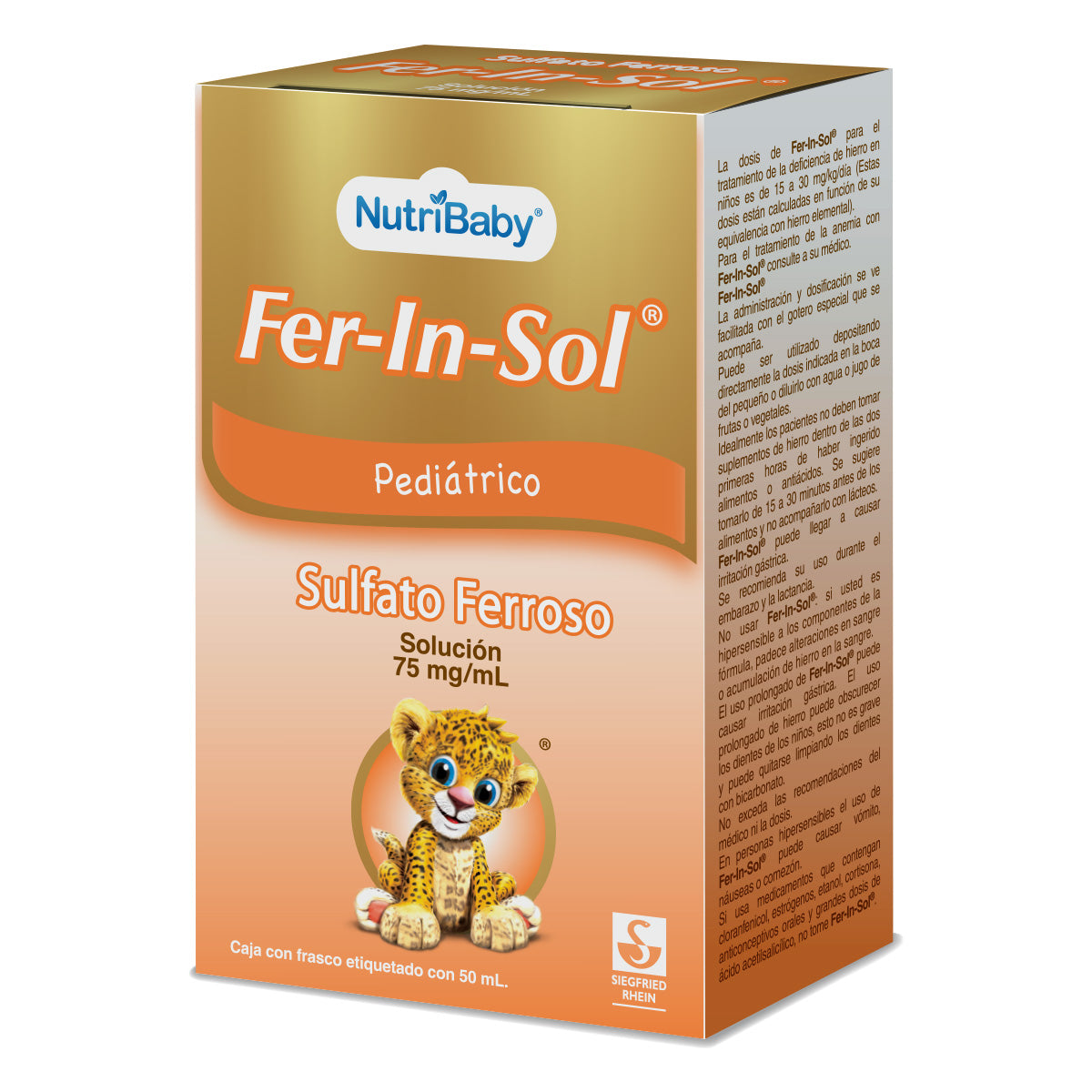 Fer-In-Sol Pediátrico 75 Mg - Frasco Con Gotero De 50 Ml (Hierro)