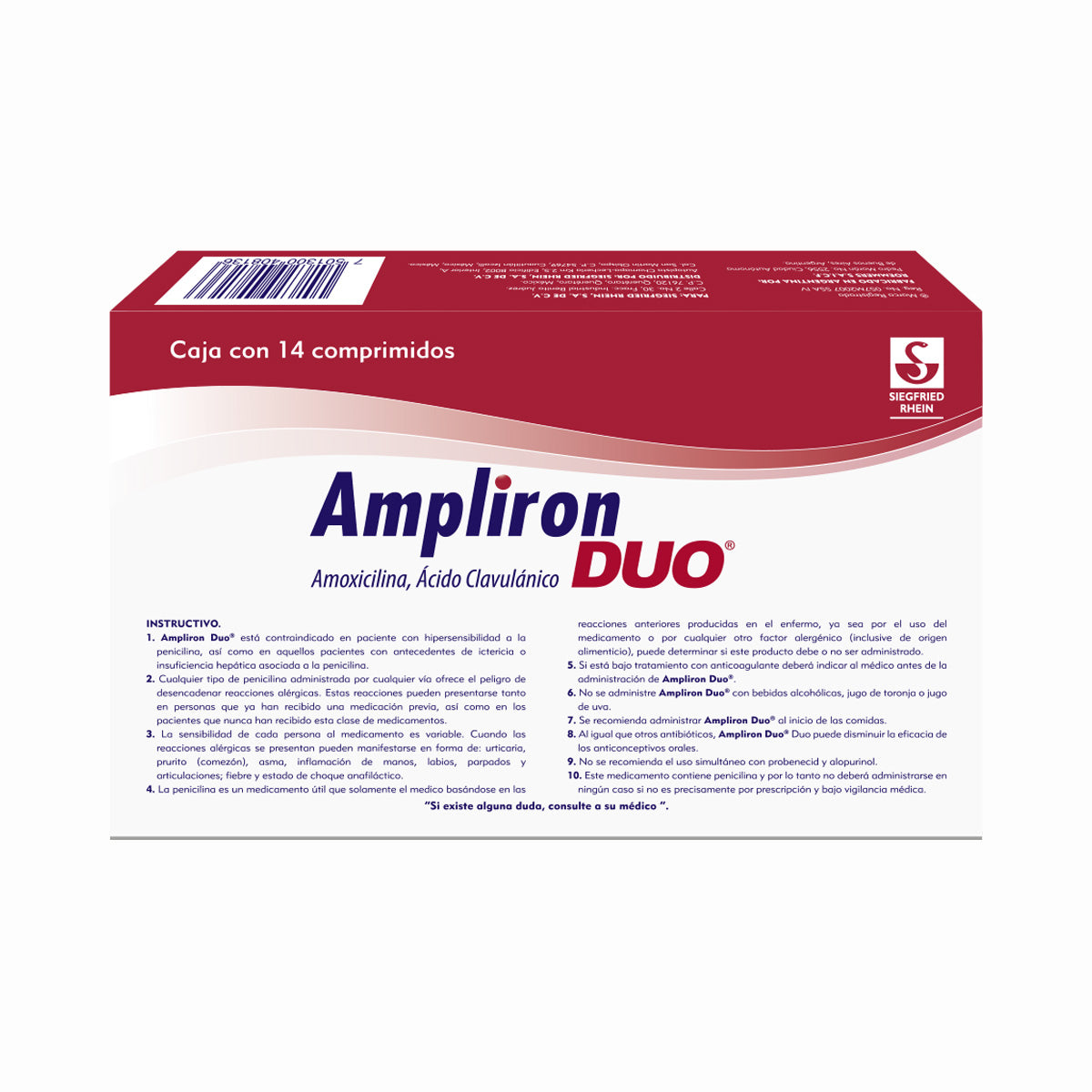 AMPLIRON-DUO 875/125 MG COMP 14