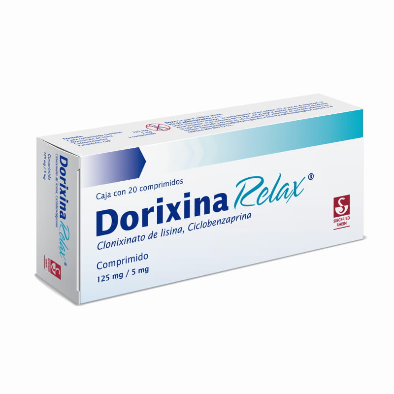 Dorixina Relax 125Mg - Caja Con 20 Comprimidos (Clonixinato De Lisina Y Clorhidrato De Ciclobenzapri