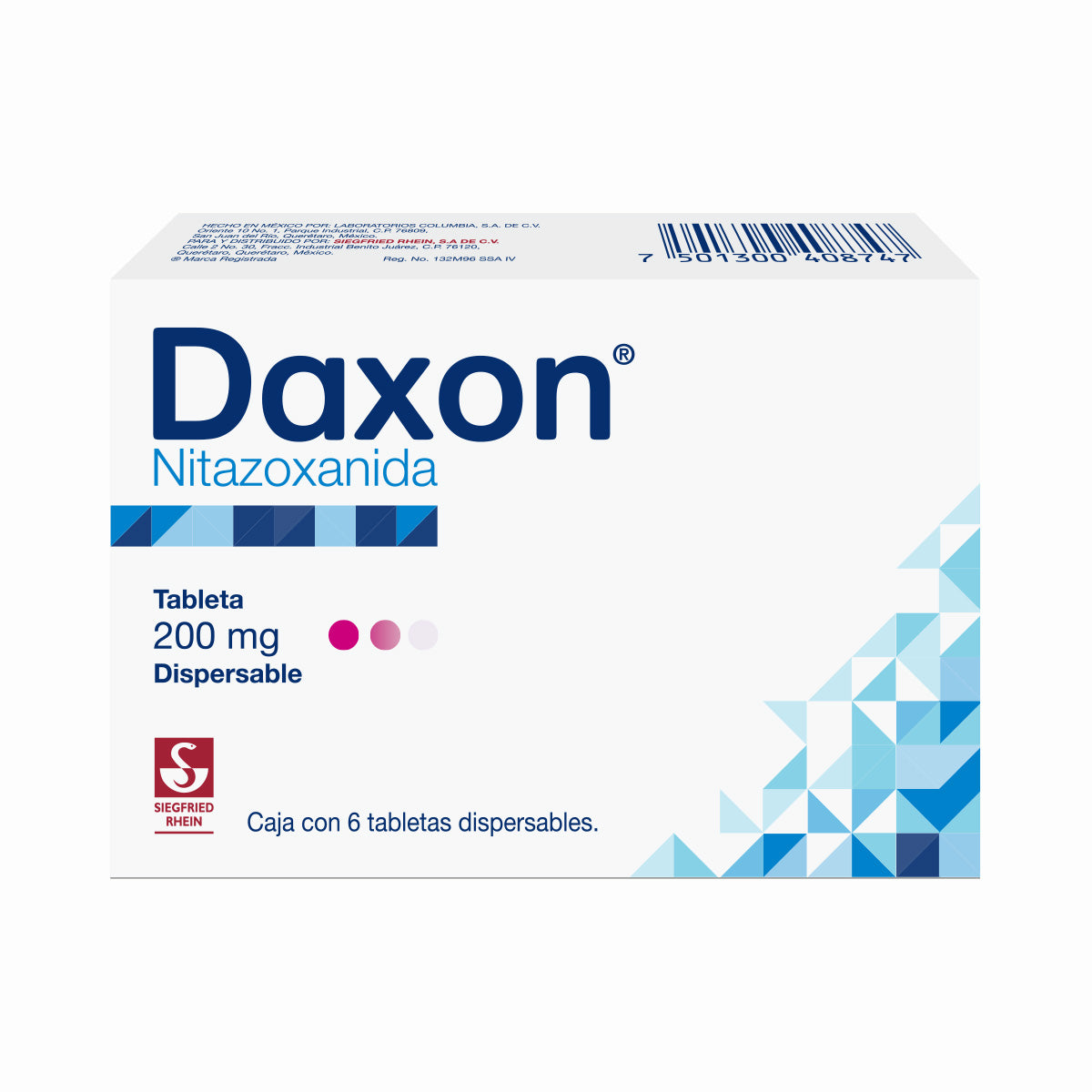 Daxon 200 Mg - Caja Con 6 Tabletas Nitazoxanida 7501300408747