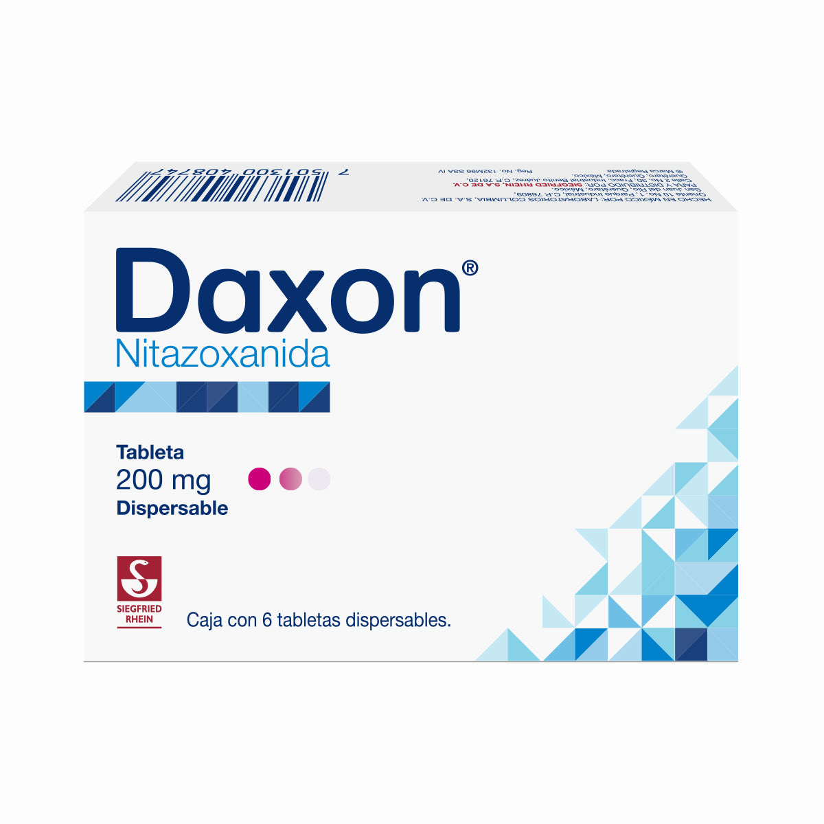 Daxon 200 Mg - Caja Con 6 Tabletas Nitazoxanida 7501300408747