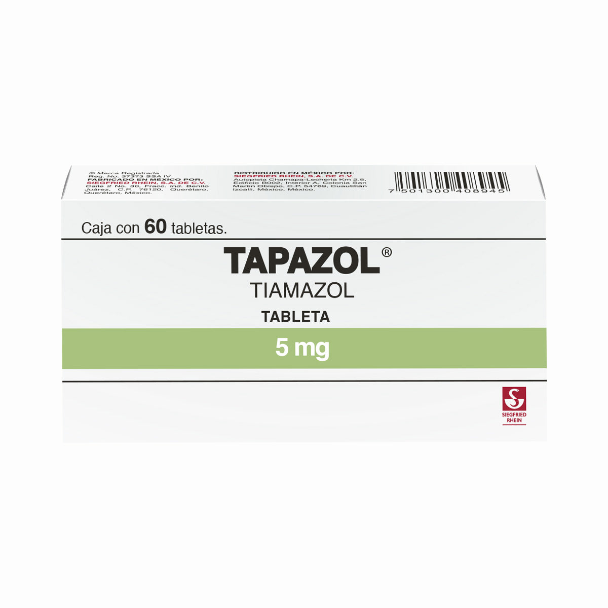 Tapazol 5 Mg Con 60 Tabletas